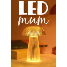 Telvesse LED Mum Kristal Tip Pil Dahil Dumansız Alev Ledli Yapay Dekoratif Mum Dekor Işığı Şeffaf PT429