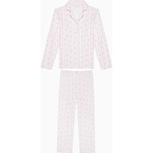 Penti Kız Çocuk Roses Gömlek Pamuklu Kırık Beyaz Pijama Takımı