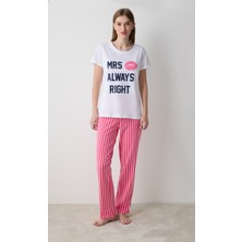 Penti Always Right Pantolon Optik Beyaz Pijama Takımı