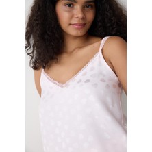 Pink Heart Saten Şortlu Pijama Takımı - Loves Paris Koleksiyonu