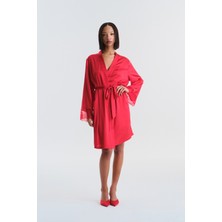 Ange Kırmızı Sabahlık - Privee Koleksiyonu