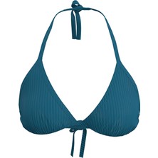 Olaian Kadın Üçgen Bikini Üstü - Mavi - Dokulu - MAE
