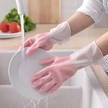 Zhuxi Shop B Pembe Tarzı L Boyutu Bulaşık Eldiveni Ev Işleri Temizlik Eldiveni Iki Renkli Çamaşır Mutfak Plastik Araçlar Su Geçirmez Bayan Görevleri Kaymaz Dayanıklı (Yurt Dışından)