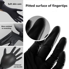 Zhuxi Shop B S-100PCS Tarzı Siyah Kimyasal Dirençli Kauçuk Nitril Lateks Çalışma Ev Işleri Mutfak Ev Temizliği Araba Tamiri Dövme Araba Yıkama Eldivenleri (Yurt Dışından)
