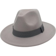 Mirrorr Moda Fedora Ş Alabilir Geniş Kenarlı Ingiliz Kış Şı Açık Gri (Yurt Dışından)
