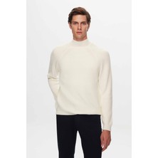 Twn Slim Fit Ekru Selanik Örgü Kazak