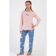 Kız Çocuk Uzun Kol 2 İplik Pembe Pijama Takım C4T3N1O304