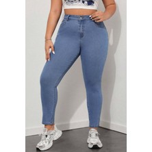 CEDY DENIM Kadın Yüksek Bel Skinny Fit Jeans Büyük Beden Kot PantolonC597
