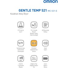 OMRON Gentle Temp 521, 3'ü 1 Arada Kulaktan  Ateş Ölçer