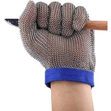 Zhuxi Shop B Mavi 1 Adet Tarzı M Boyutu 1 Adet Paslanmaz Çelik Eldiven Kesilmeye Dayanıklı Eldiven 5.sınıf Anti-Kesim Kasaplık El Koruma Işçilik Bahçe Teli Metal Örgü Kasap (Yurt Dışından)