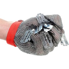 Zhuxi Shop B Mavi 1 Adet Tarzı M Boyutu 1 Adet Paslanmaz Çelik Eldiven Kesilmeye Dayanıklı Eldiven 5.sınıf Anti-Kesim Kasaplık El Koruma Işçilik Bahçe Teli Metal Örgü Kasap (Yurt Dışından)