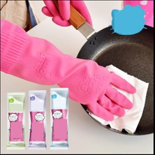 Zhuxi Shop B L 22X37CM Tarzı 2 Adet Indirim 1 Çift Kauçuk Lateks Eldiven Kedi Temiz Uzun Eldiven Kış Iş Güvenlik Eldiveni Kadın Temizlik Aracı Su Geçirmez Bulaşık Yıkama Ev Eldiveni (Yurt Dışından)