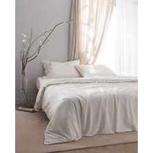 Madame Coco Perline King Size  Pamuk Fırfırlı Nevresim Takımı - Ekru/bej