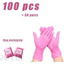Zhuxi Shop B PEMBE-100 Adet Tarzı M Boyutu Siyah Tek Kullanımlık Nitril Eldiven Lateks ve Toz Içermeyen Küçük Orta Büyük Pembe Dövme Eldiveni Mutfak Temizlik Işleri Xs Xl (Yurt Dışından)