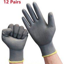 Zhuxi Shop B Gri 12 Çift Tarzı L Boyutu 12 Çift Pu Nitril Güvenlik Iş Eldiveni Esnek Avuç Kaplamalı Koruyucu Çalışma Eldiveni Otomotiv Ev Mekanik Için Ce EN388 (Yurt Dışından)