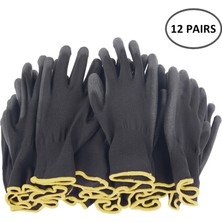Zhuxi Shop B Gri 12 Çift Tarzı L Boyutu 12 Çift Pu Nitril Güvenlik Iş Eldiveni Esnek Avuç Kaplamalı Koruyucu Çalışma Eldiveni Otomotiv Ev Mekanik Için Ce EN388 (Yurt Dışından)