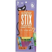 Schesir Cat Stick Karışık Lezzetli Sıvı Kedi Ödül Maması 6 Adet 15 Gr