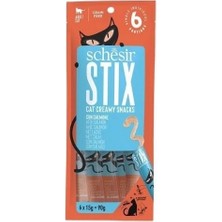 Schesir Cat Stick Somonlu Sıvı Kedi Ödül Maması 6 Adet 15 Gr