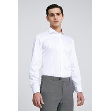 D'S Damat Ds Damat Slim Fit Beyaz Düz Gömlek