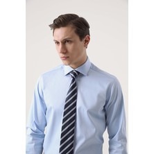 D'S Damat Ds Damat Regular Fit Mavi Düz Gömlek 4HE02DY05025M