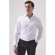 D'S Damat Ds Damat Regular Fit Beyaz Düz Gömlek 4HE02DY05025M