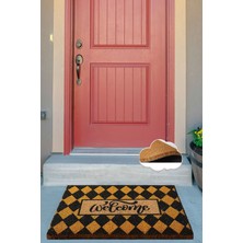 Chilai Home Coco Plaid Yellow Doğal Koko Paspas,kıl Kapı Önü Paspası