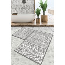 Chilai Home Order Banyo Halısı 2'li Set Banyo Paspası Kaymaz Tabanlı Klozet Takımı Djtbanyo