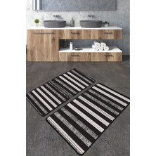 Chilai Home Barcode Banyo Halısı 3'lü Set Banyo Paspası Kaymaz Tabanlı Klozet Takımı Djtbanyo