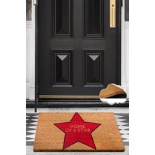 Chilai Home Coco Star Red Doğal Koko Paspas,kıl Kapı Önü Paspası