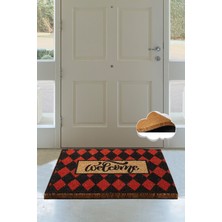 Chilai Home Coco Plaid Red  Doğal Koko Paspas,kıl Kapı Önü Paspası
