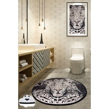 Chilai Home Tiger Djt 120 cm Çap Renkli Kaymaz Taban Özellikli Banyo Paspası