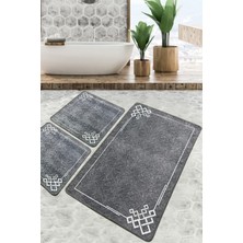 Chilai Home Olita Banyo Halısı 3'lü Set Banyo Halısı Paspas Yıkanabilir Kaymaz Djtbanyo