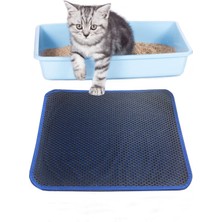 Chilai Home Pvc Kedi Kumu Paspası Mavi 40X60 cm  Kedi Tuvalet Önü Paspası Kedi Kumu Elekli Tuvalet Önü