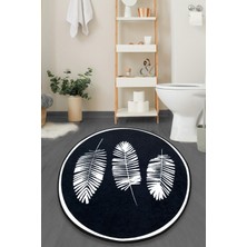 Chilai Home Hoja Siyah Çap 80X80 cm Banyo Halısı Djt