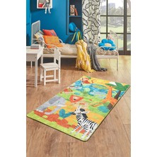 Chilai Home Animals Çocuk Halısı Djt Çocuk ve Bebek Halısı Yıkanabilir ,Leke Tutmaz 100 x 160