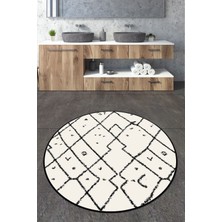 Chilai Home Dalmata Çap Banyo Halısı Djt 120X120 Cm, Banyo Halısı , Banyo Paspası Yıkanabilir
