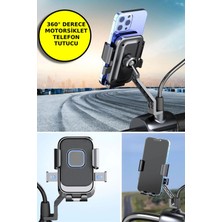 360 Derece Dikiz Aynası Versiyonu Telefon Tutucu Motor,motosiklet,bisiklet ,scooter  Uyumlu