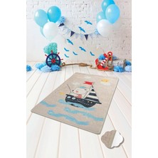 Chilai Home Elephants Bike Gri Çocuk Halısı Djt Çocuk ve Bebek Halısı Yıkanabilir ,Leke Tutmaz 100 x 200