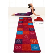 Chilai Home Mantra 60X200 cm Yıkanabilir Kaymaz Yoga Matı Renkli Desenli Spor Halısı