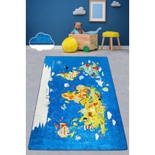 Chilai Home World Map Çocuk Halısı Djt Çocuk ve Bebek Halısı Yıkanabilir ,Leke Tutmaz 100 x 200