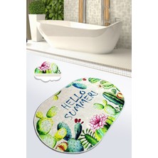 Chilai Home Hello Summer 70X120 cm Banyo Halısı Paspas Yıkanabilir Kaymaz Taban Djt