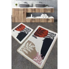 Chilai Home Noe Banyo Halısı 2'li Set Banyo Halısı Paspas Yıkanabilir Kaymaz Djtbanyo
