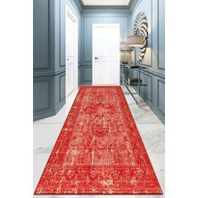 Chilai Home Isabel Kırmızı Yolluk Halı Djt  Yıkanabilir,kaymaz Tabanlı Kesme Rulo Halı Yolluk 80 x 200