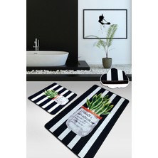 Chilai Home Aloevera 2'li Banyo Halısı Seti Yıkanabilir Kaymaz Taban Özelliği ile Şık Tasarım