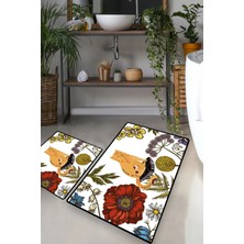 Chilai Home Hennaed Cat 2'li Set Banyo Halısı Banyo Paspası Djtbanyo