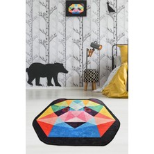 Chilai Home Enjoy Panda Çap Çocuk Halıs Djt Çocuk ve Bebek Halısı Yıkanabilir ,Leke Tutmaz 140 x 140