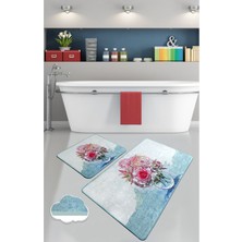 Chilai Home Fennel 2'li Set Banyo Halısı Paspas Yıkanabilir Kaymaz Taban Klozet Takımı Djtbanyo