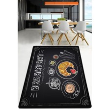 Chilai Home Breakfast Djt Leke Tutmaz Yıkanabilir Kaydırmaz Mutfak Halısı 140 x 190