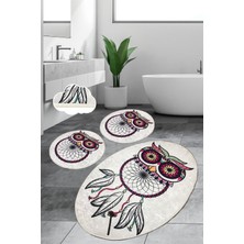 Chilai Home Dream 3'lü Set Banyo Halısı Paspas Kaymaz Taban Yıkanabilir Klozet Takımı Djtbanyo