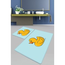 Chilai Home Canard Banyo Halısı 2'li Set Banyo Paspası Kaymaz Tabanlı Klozet Takımı Djtbanyo
